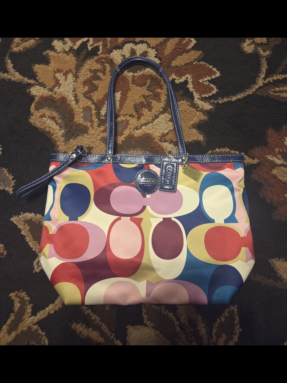 COACH Multicolor Signature Tote Bag